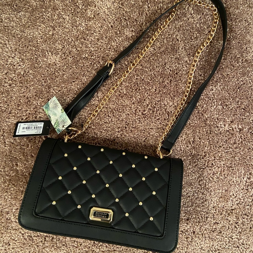 New! badgley mischka quilted purse